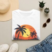 Summerween Beach Sunset with Bats Graphic Tee